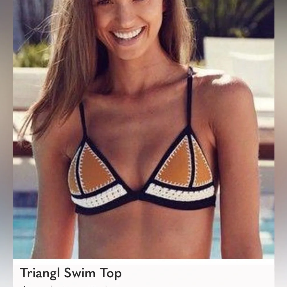 TRIANGL FARRAH BROWN SUGAR 5 Triangle Swim Top Size Small NWOT